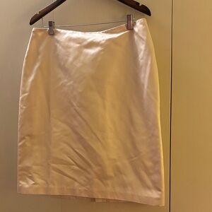 NWT Linda Allard Ellen Tracy Soft Yellow/Gold 100% Silk Women's Skirt Size 16